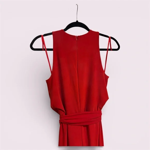 Ralph Lauren Vibrant Red Tie-Waist Jumpsuit - Picture 9 of 13
